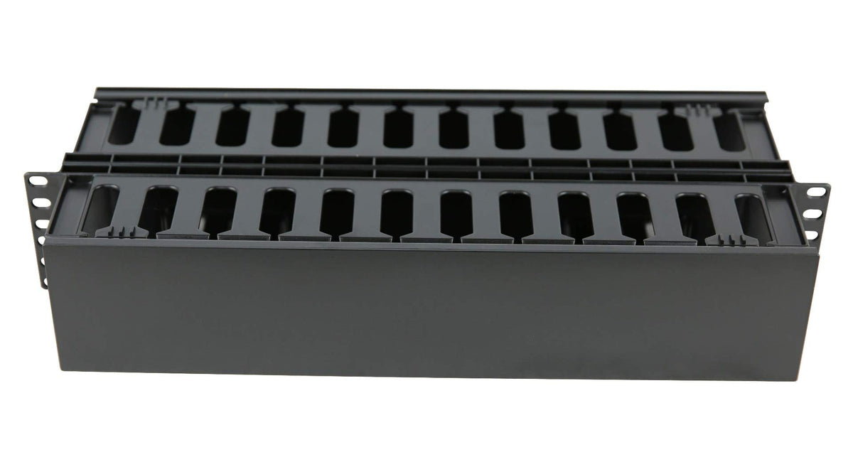 2U Horizontal Double Sided Finger Duct Cable Manager 19 Inch Rack Mount