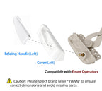 Folding Casement Window Crank Handle with Snap-On Cover – White – Compatible with Multiple Window Operators (Left)