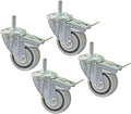 PRS3090 3-Inch Dual-Locking Caster Set, 4 Piece, Silver