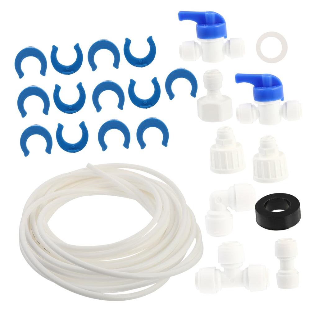 Fridge Water Line Adapter Kit, 24pcs White PE Pom Set