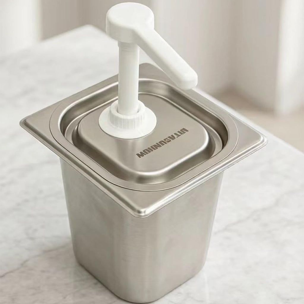 Condiment Pump Station, Sauce Dispenser Pump Seasoning Condiment Squeeze Pump Container with Base Removable Tanks,for