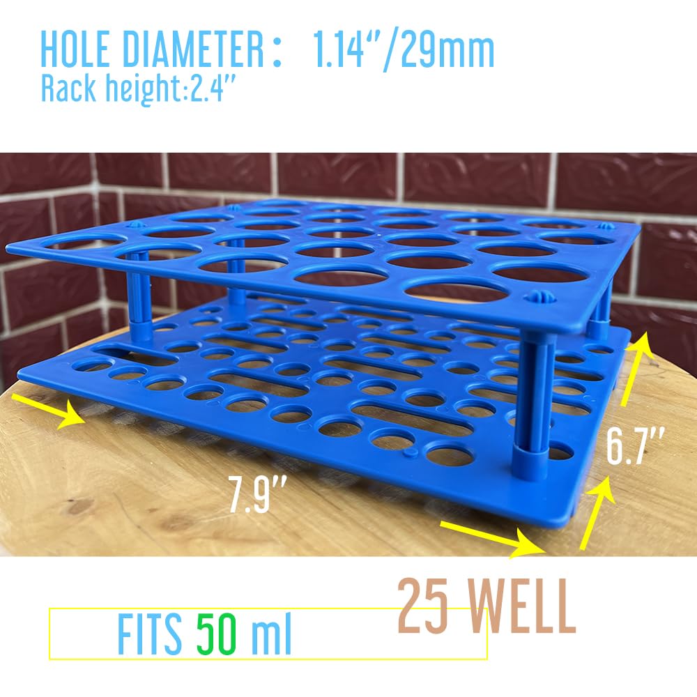 Detachable 50 ml Centrifuge Vial Rack, Test Tube Rack Holder Storage for Laboratory, 25 Well