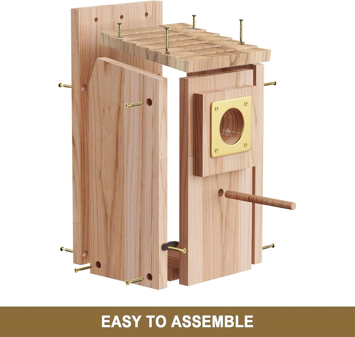 Bird Houses for Outside, Thicken Wooden Bird House with Copper Guard