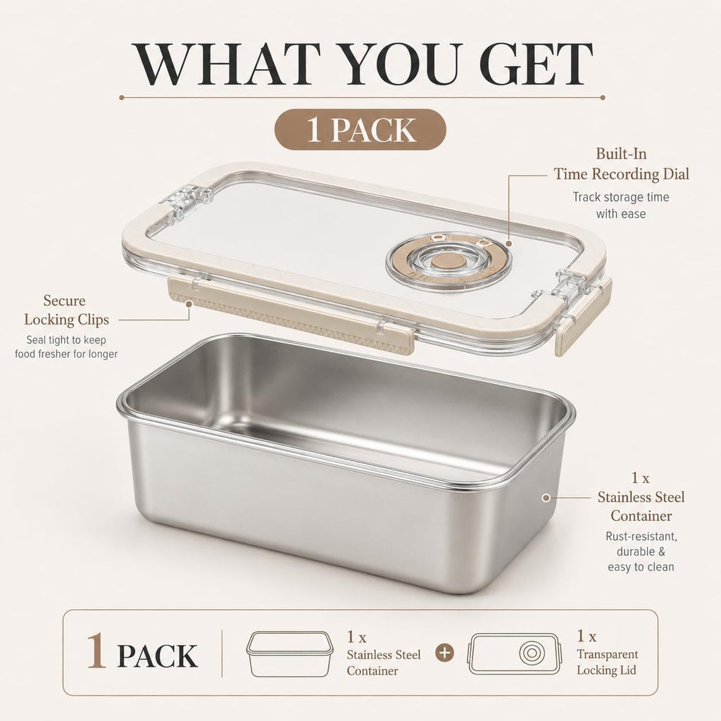Large Sourdough Proofing Box, 5800ML 304 Stainless Steel Bread Box for Dough Fermentation & Meat Marinating, with