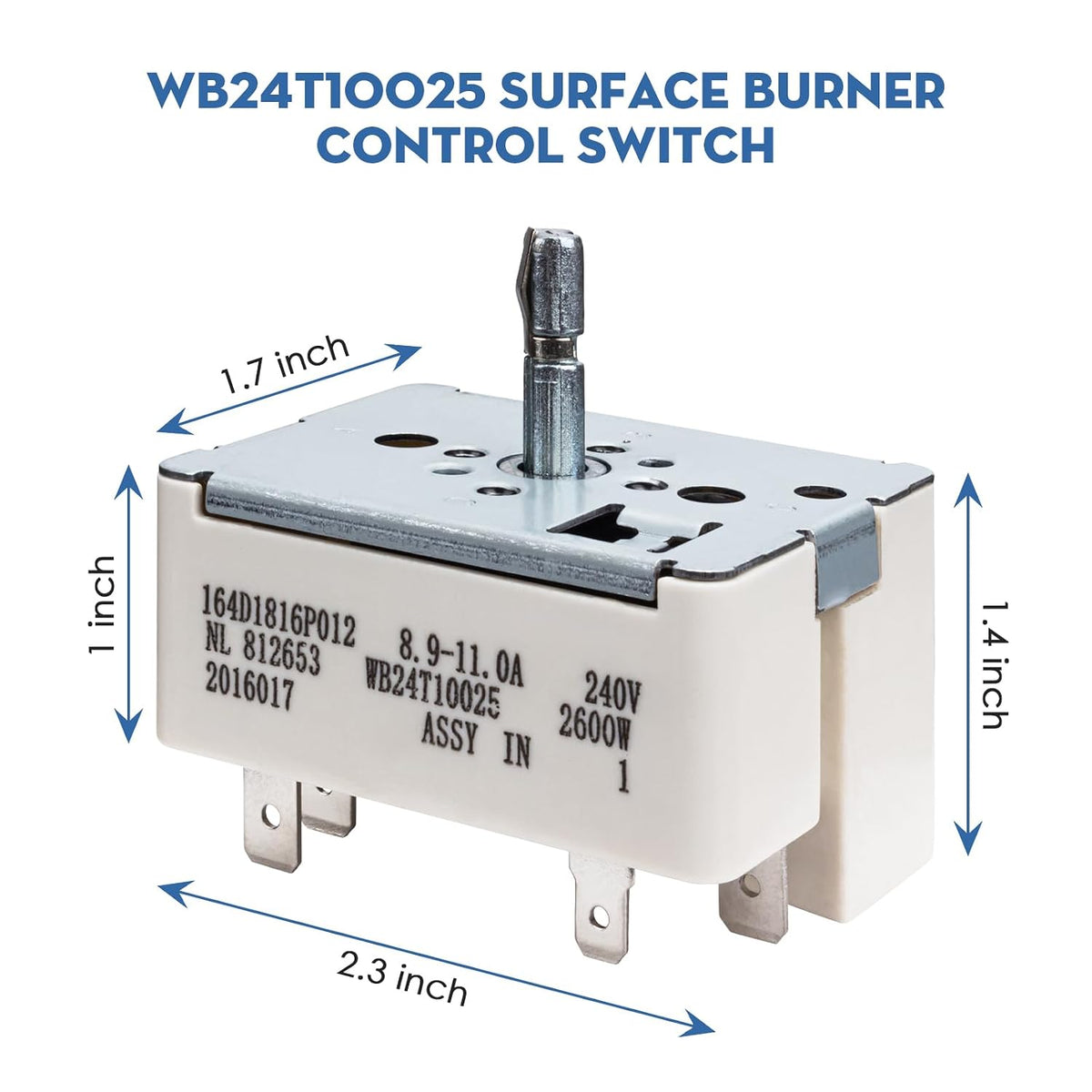 WB24T10025 Infinite Surface Burner Control Switch Fits GE 8" Electric Range