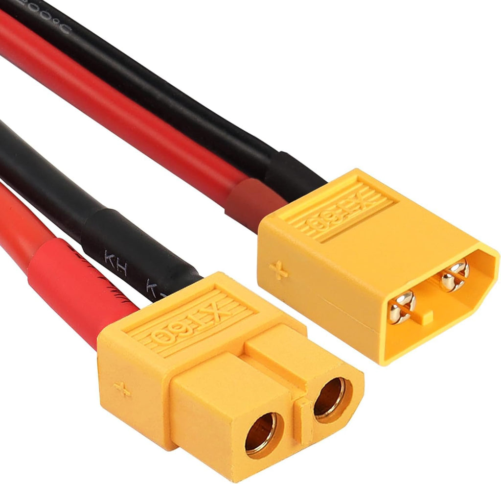 5 Pairs XT60 Connector with Silicon Wire, XT60 Plug Female and Male Wire for RC Lipo Battery Cable Drone (12AWG Wire)