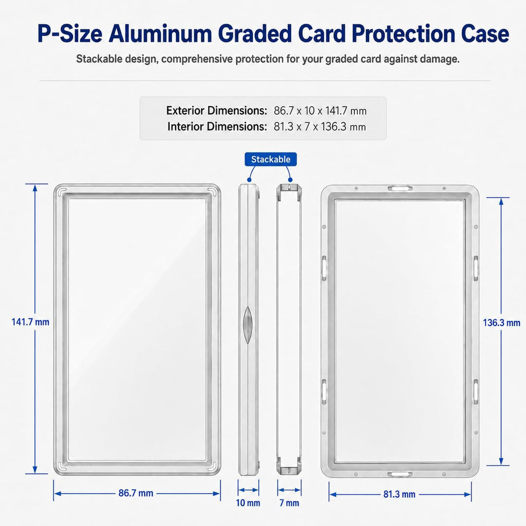 Slab Guard Fits PSA Slab, Magnetic Graded Card Case with UV Glass, Silver