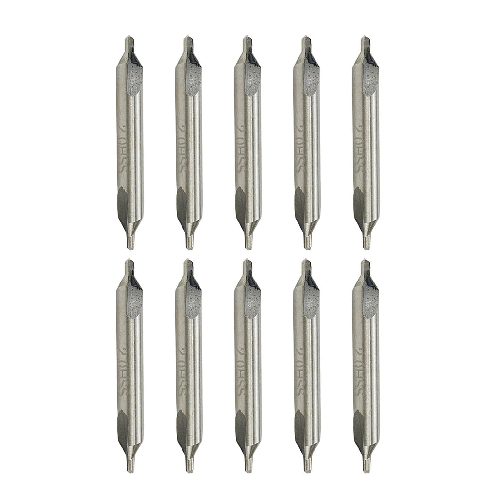 Center Bits Drill 2mm Tip Diameter HSS Center Spotting Drill Bit Countersink Tools for Lathe Metalworking -10pcs