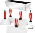 Drywall Hand Tool Kit, 6‑Piece Painter’s Tools | Stainless Steel Putty Knives, 14 in 1 Paint Scraper, 6'' and 4''