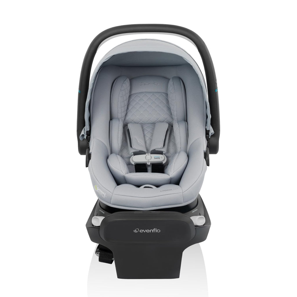 Revolve180 LiteMax NXT Rotating Preemie and Infant Car Seat | w/ SensorySoothe, Green & Gentle Fabric, SensorSafe