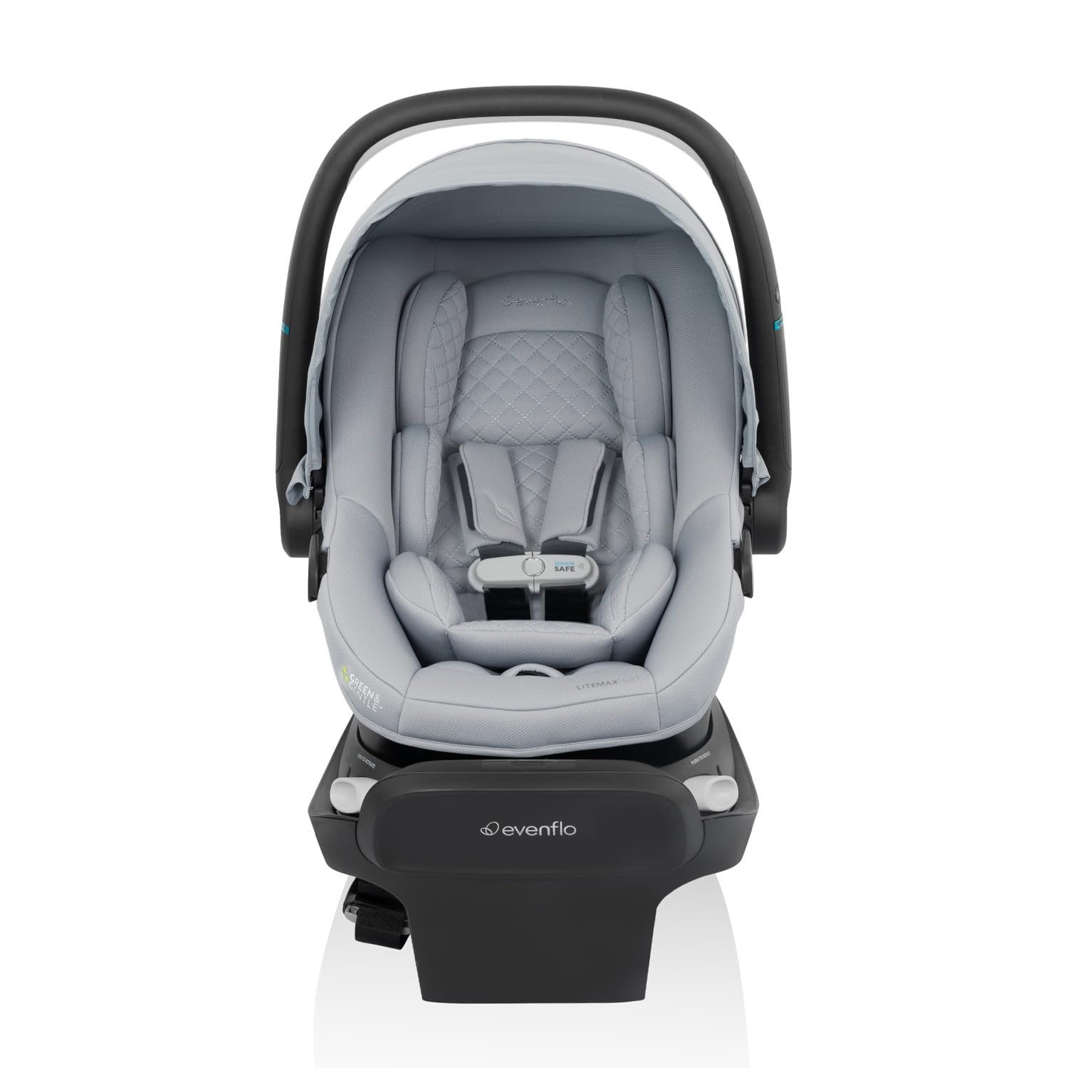 Revolve180 LiteMax NXT Rotating Preemie and Infant Car Seat | w/ SensorySoothe, Green & Gentle Fabric, SensorSafe