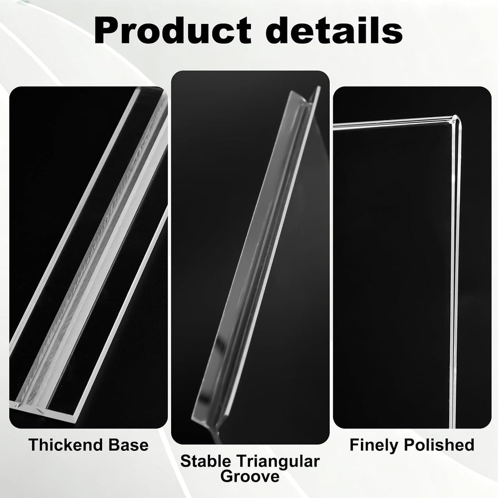 8.5x11 Acrylic Sign Holder,Clear Table Display Stand,2 Pack | Vertical T Shape Plastic Menu Holder with Double-Sided