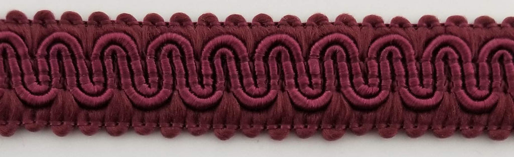 1/2" Scroll Braid Gimp w/Backing - 10 Continuous Yards - Many Color Options! (Wine)