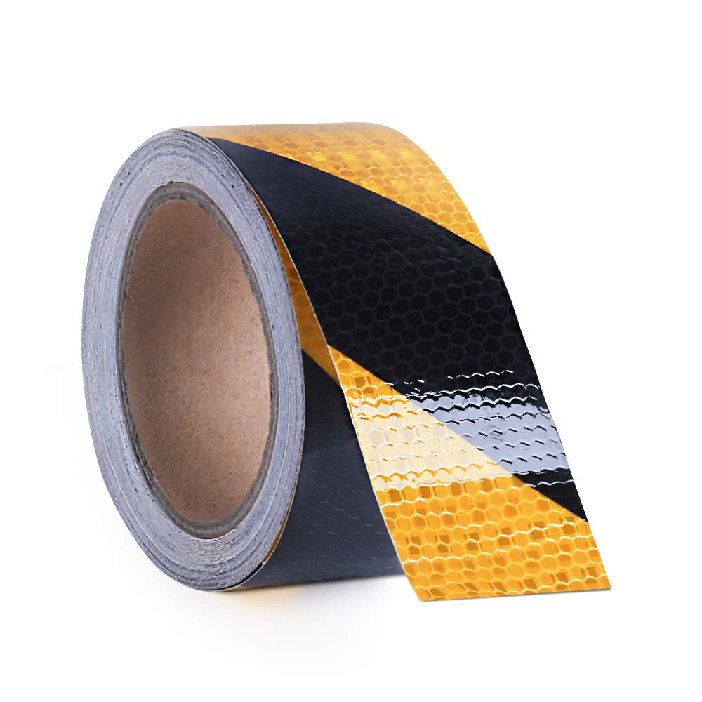 Reflective Tape, 2inch x 30ft, Reflective Safety Tape, Yellow Black