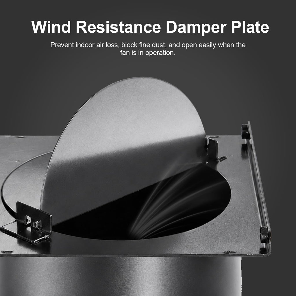4 Inch Roof Vent Cap w/Damper, Fits SCH 40 Pipe