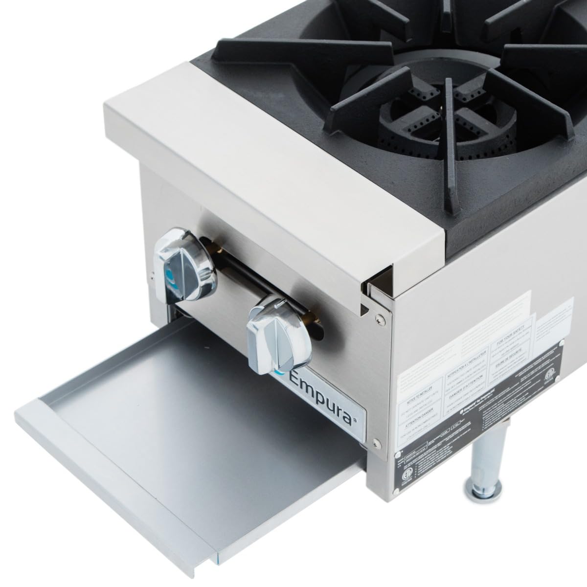 12" Heavy-Duty Gas Natural Gas Hot Plate Range | Countertop Stock Pot Stove for Commercial Kitchen Restaurant