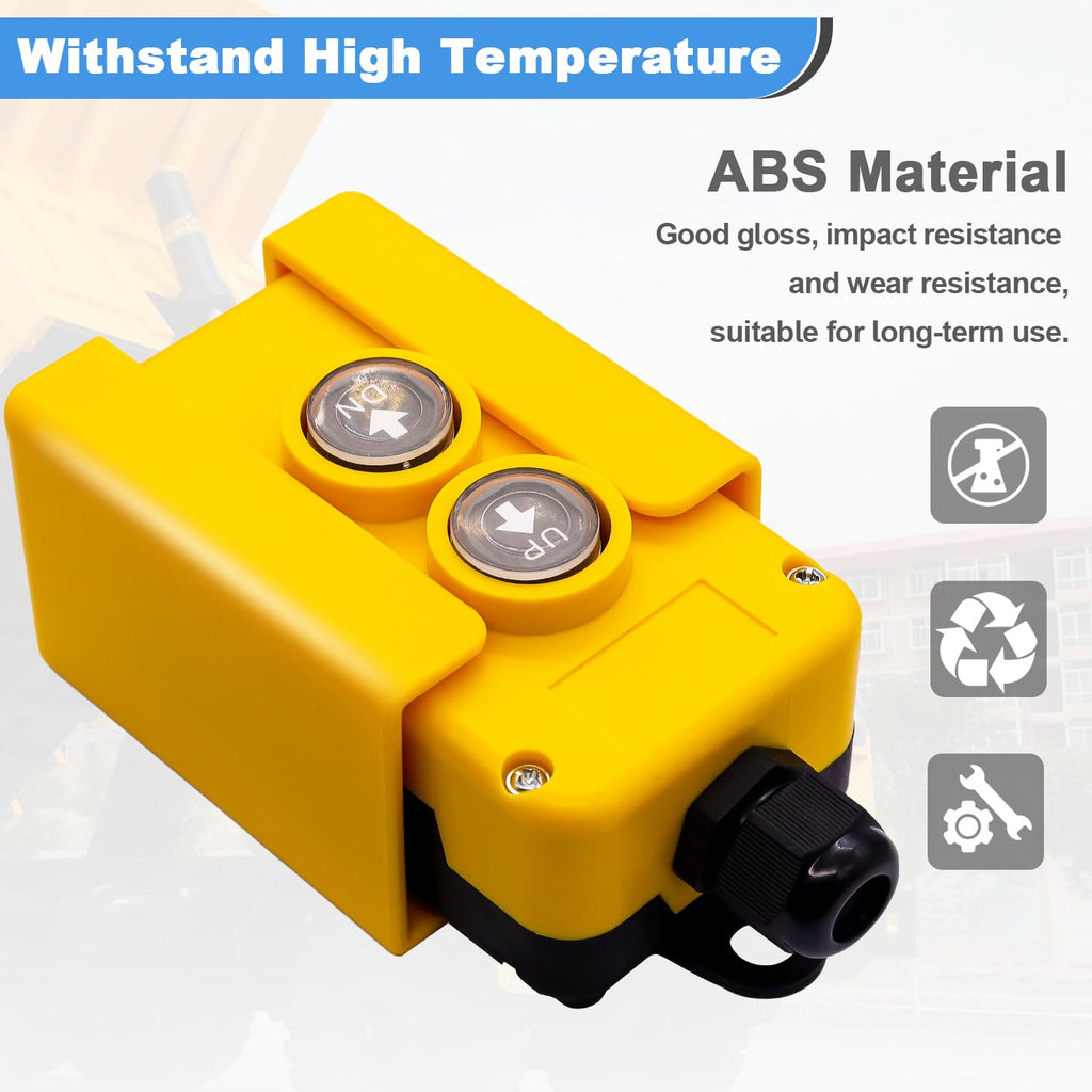 mxuteuk 4 Wire Dump Trailer Remote Control Switch 12V DC Up Down Push Button Switch for Double Acting Hydraulic Pump Lift Winch Dump Bed G018-4W
