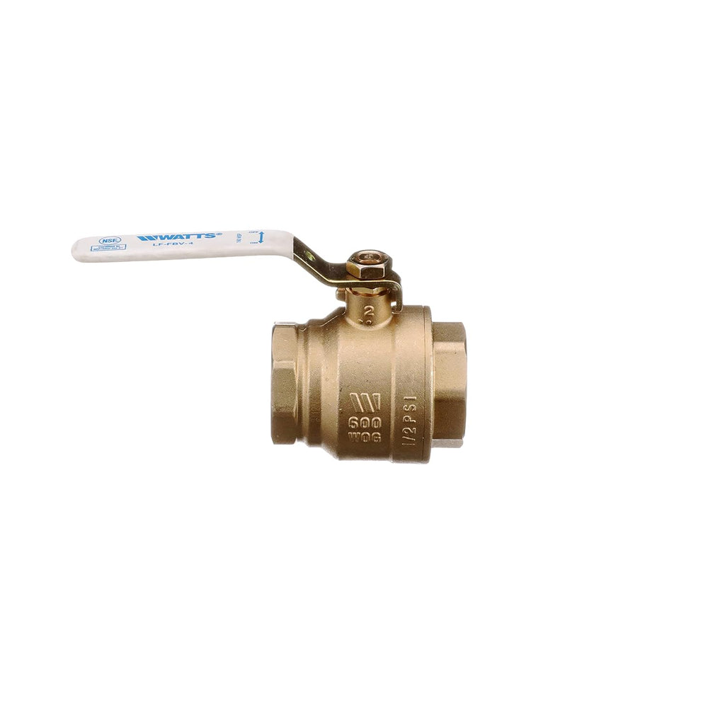 Watts 2" Lead-Free Brass Full Port Ball Valve Female Threaded 2-Piece