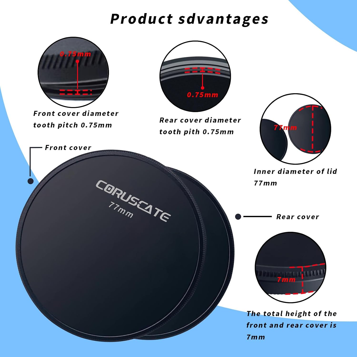 77mm Metal Filter Cap,Lens Cap,Compatible with All Any 77mm with Camera Thread Lens and ND,CPL,UV Filter