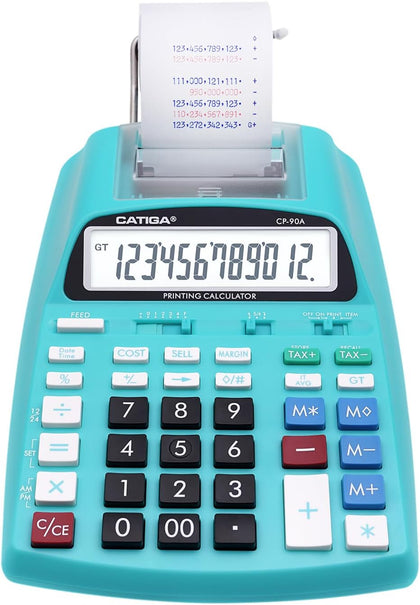 Printing Calculator with Tape Print Out - 10 Key Adding Machine with Paper Roll, Desktop Electric Calculator for