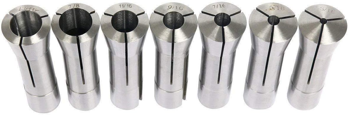 8MILELAKE 13pcs 1/8-7/8" Precision R8 Collets Set Mill Chuck Holder Kit