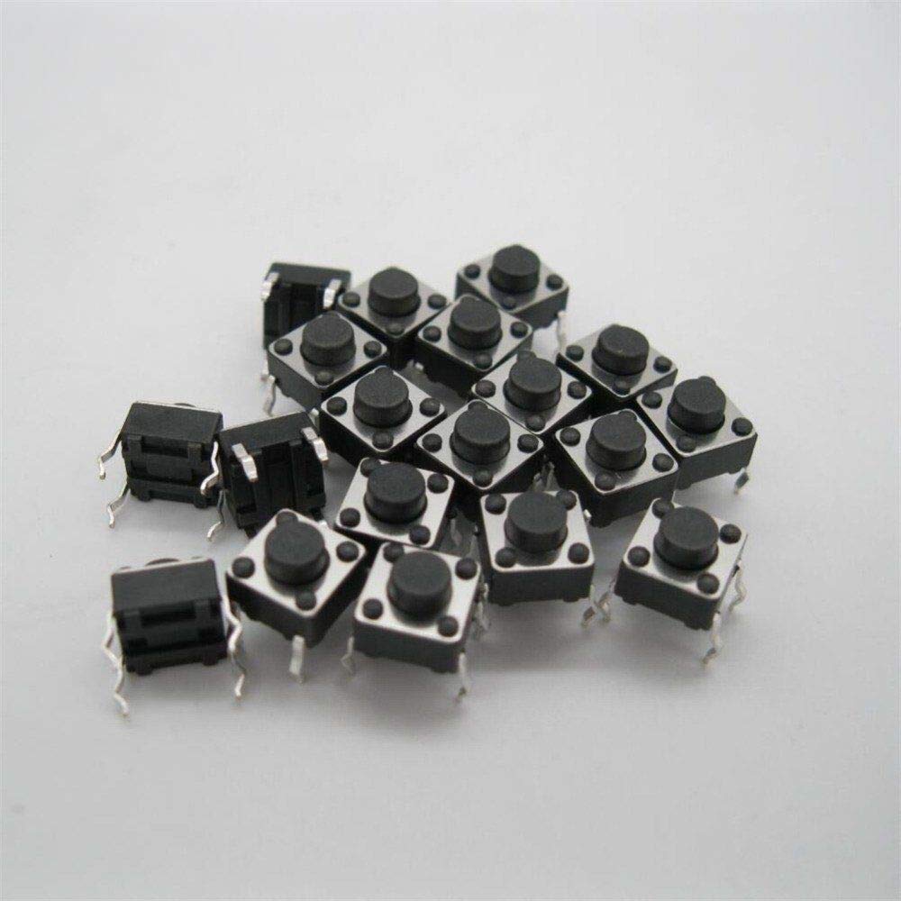 DAOKI 100Pcs Tact Button Switch 6x6x4.3mm 6 * 6 * 4.3mm 4 Pin Micro PCB SMD SMT Momentary Tactile Tact Push Button Switch 4 Pin DIP
