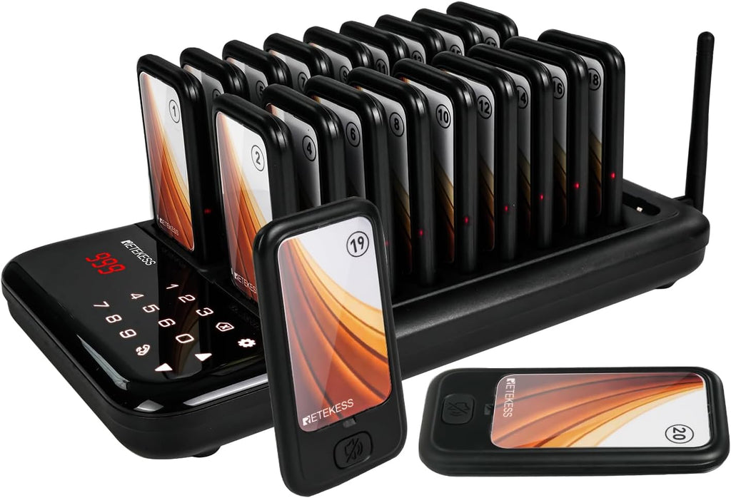 TD173 Restaurant Pager System, Buzzers for Restaurant, 20 Pagers
