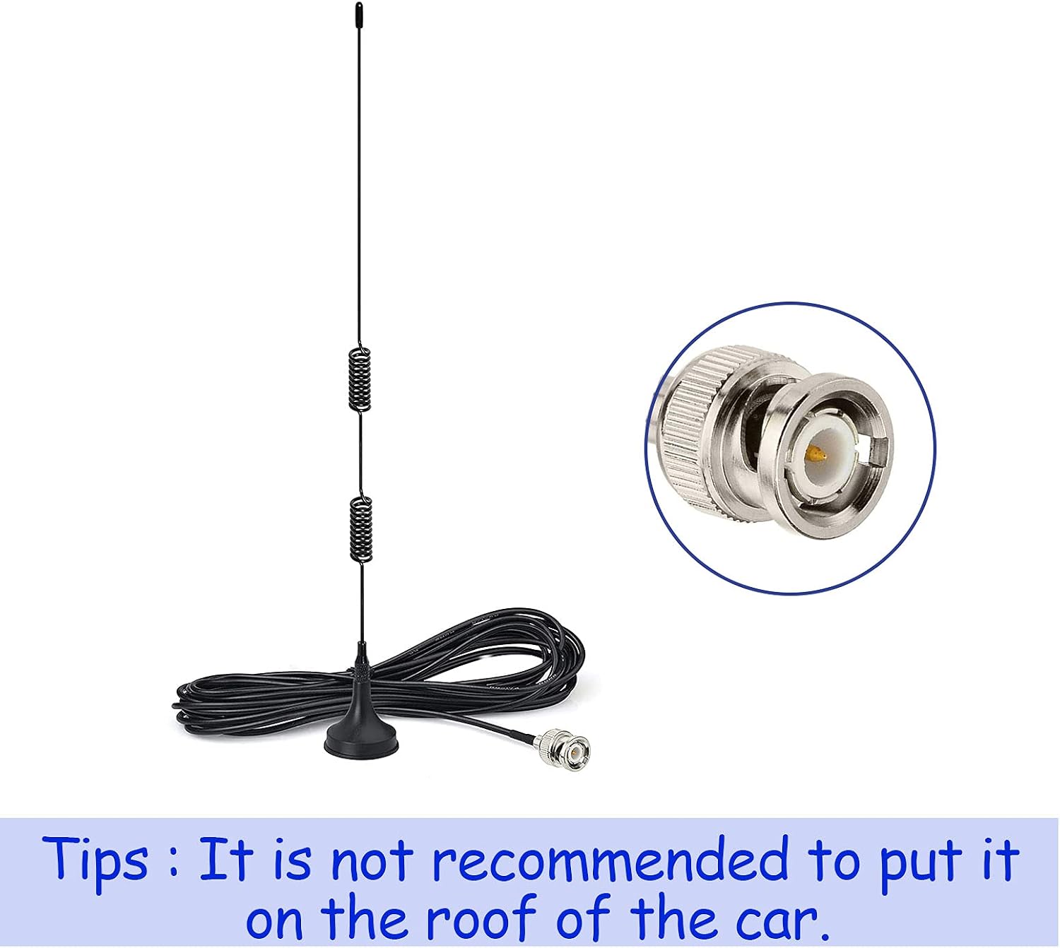 20-1300MHz Police Scanner Antenna HF VHF UHF Ham Radio BNC Male Antenna Magnetic Base (2-Pack) Compatible with Uniden