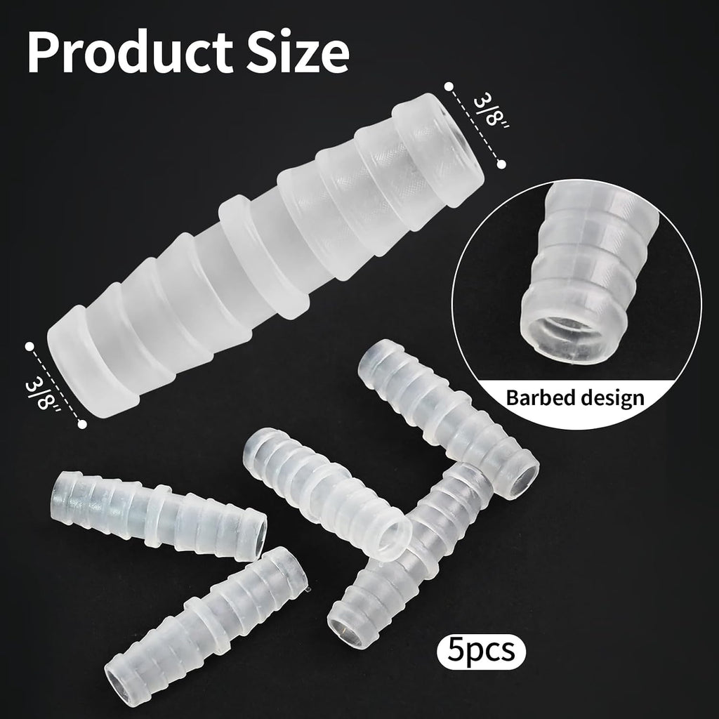 5-Pack 3/8" Barbed Fitting, Universal