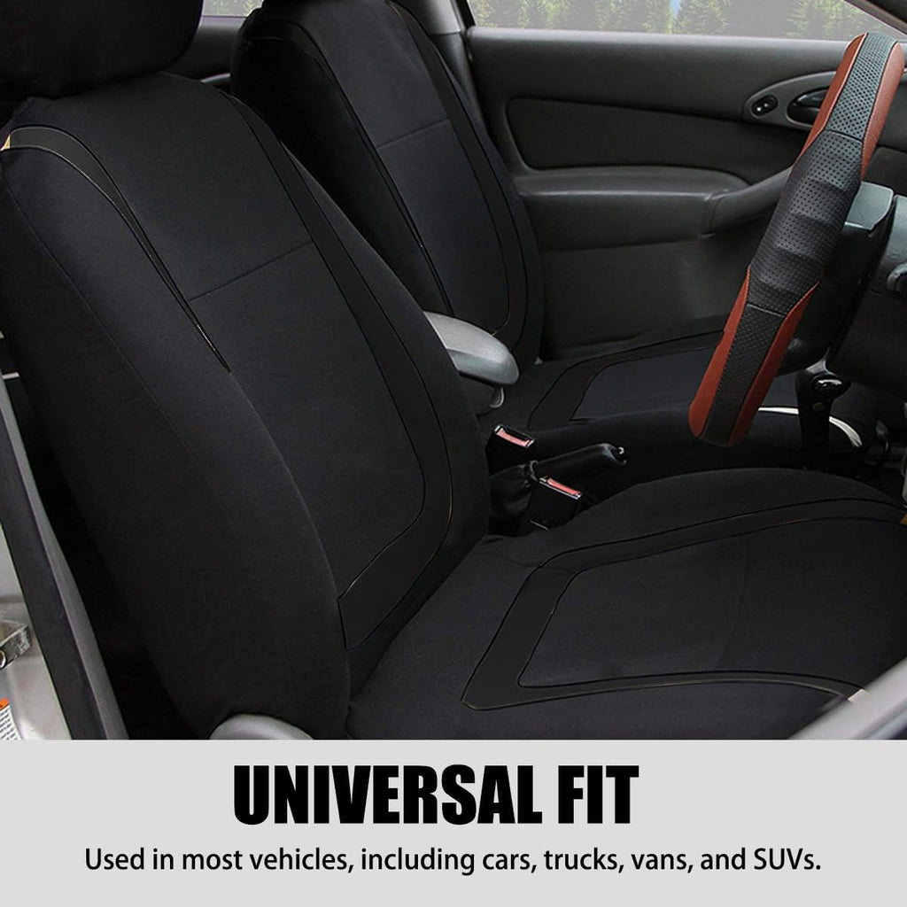 Car Seat Covers Full Set, Breathable Premium Cloth Automotive Seat Cover, Universal Front and Rear Seat Covers, Easy