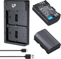 LP-E6 E6N Battery Charger Pack, 2-Pack 2600mAh Battery & Dual Charger | Compatible with Canon EOS R, R5, R6, 90D