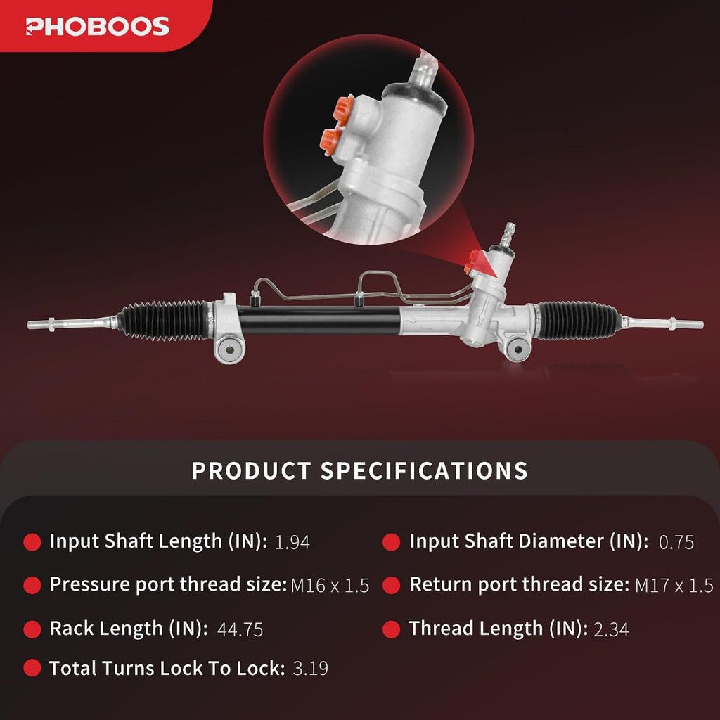 PHOBOOS Hydraulic Power Steering Rack and Pinion Fit for Toyota & Lexus