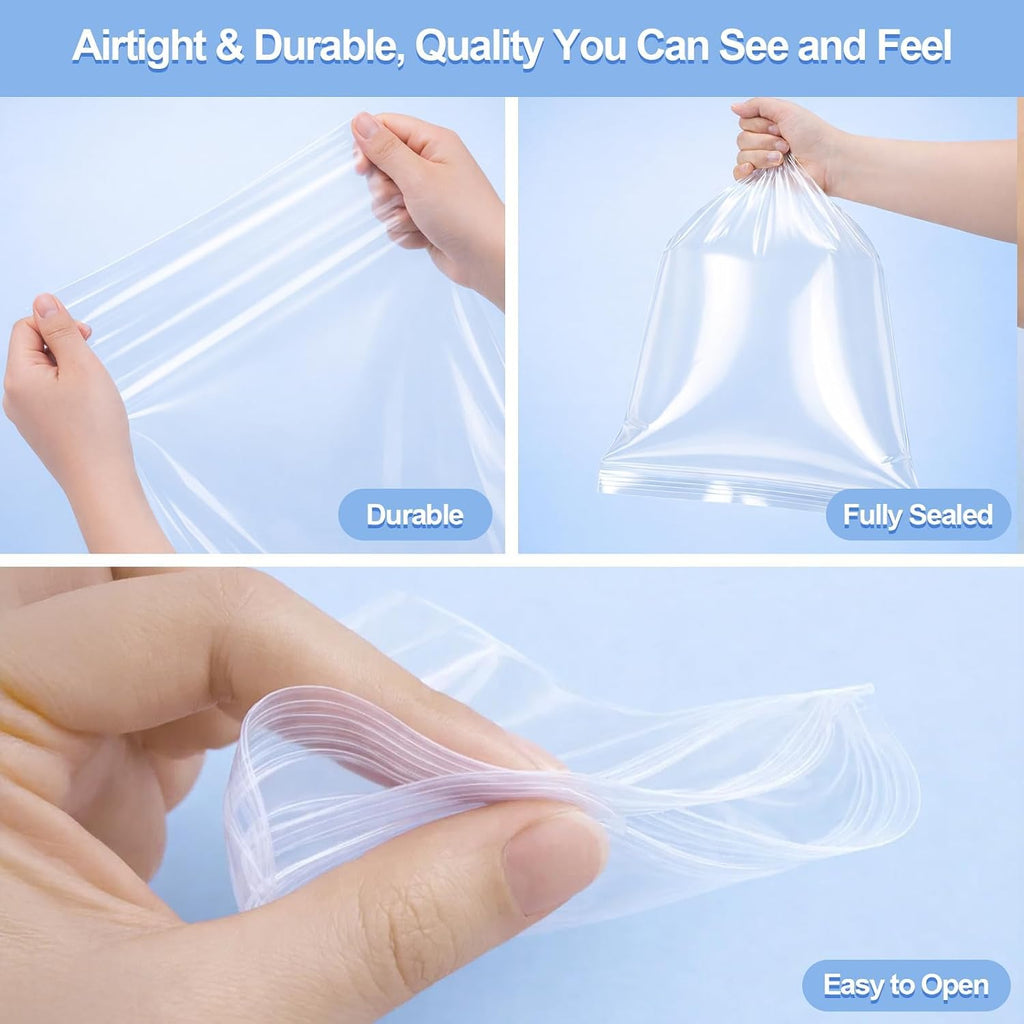 10x13 inch Clear Resealable Ziplock Large Plastic Bags 220 pcs