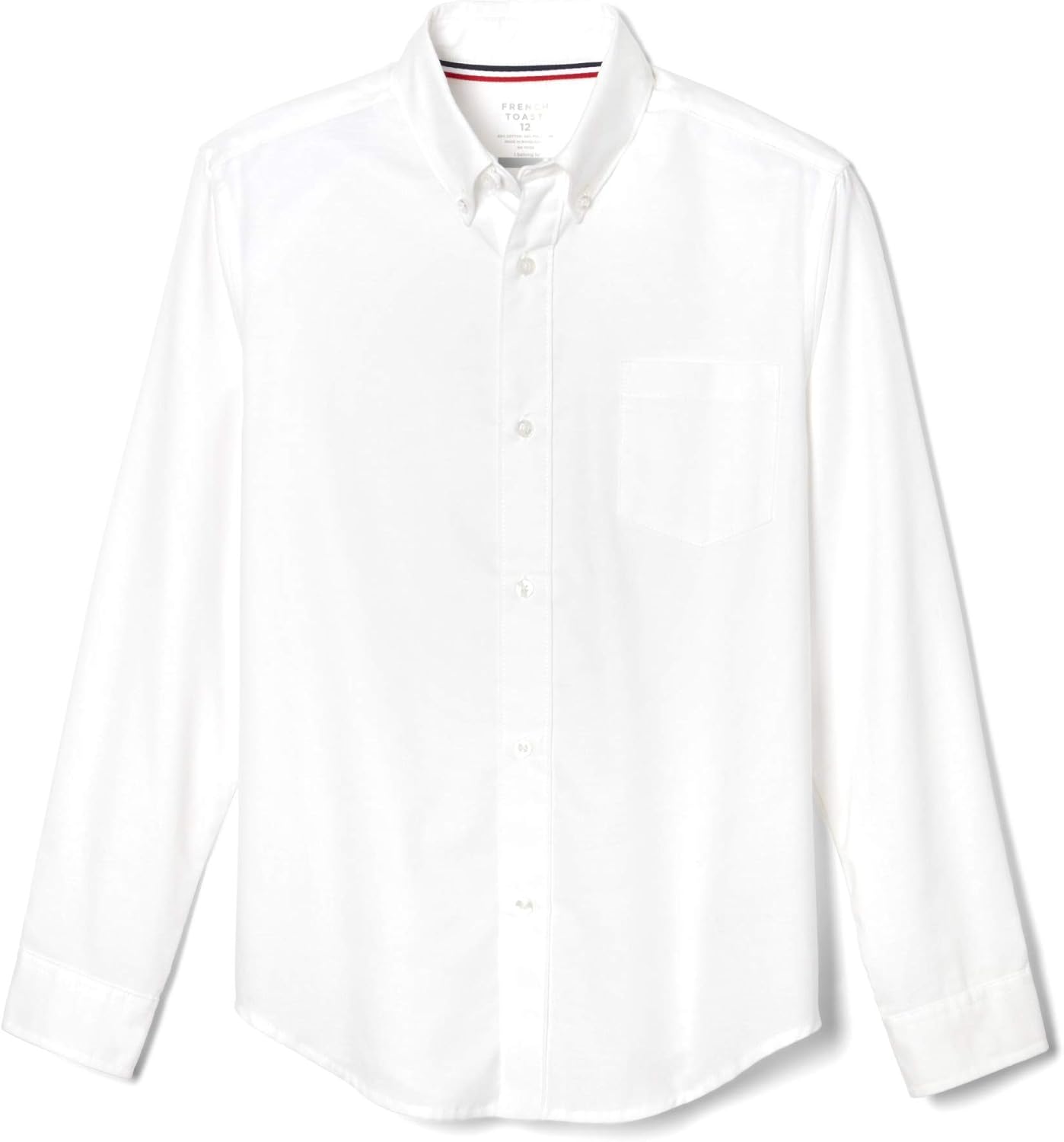 Boys Long Sleeve Oxford Shirt (Standard & Husky), White, 16
