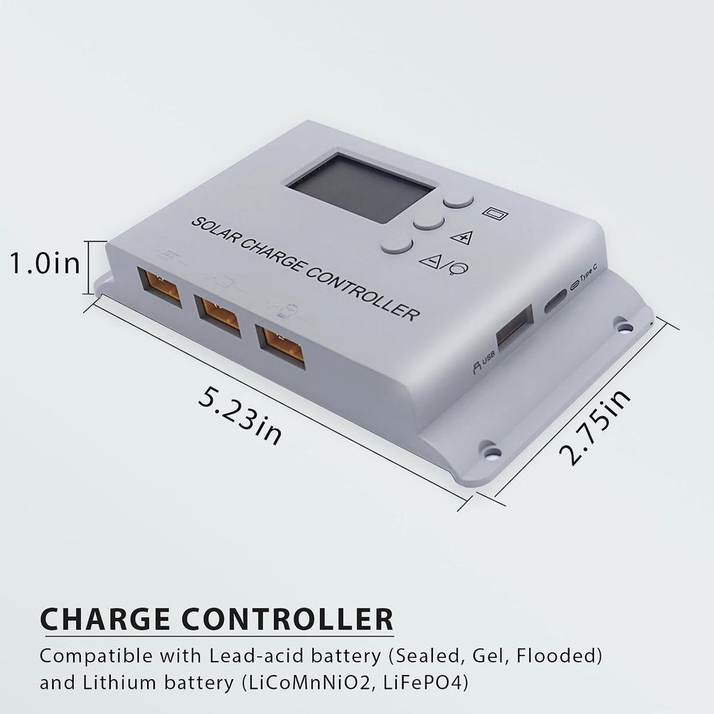 200 Watt 12Volt/24Volt Solar Panel Starter Kit | 2PCS 105W Monocrystalline Module 20A Charge Controller for RV