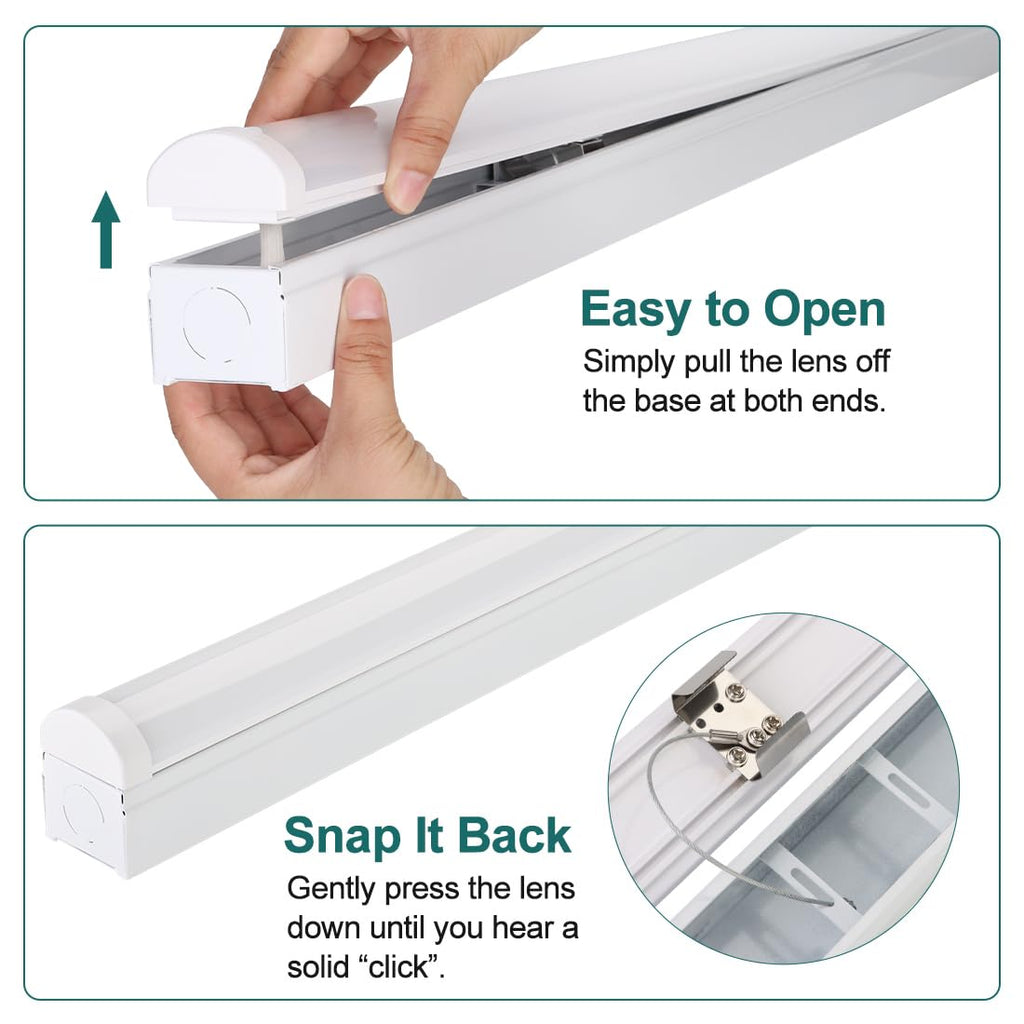 40W 3CCT LED Linear Strip Light 4FT, 2 Pack