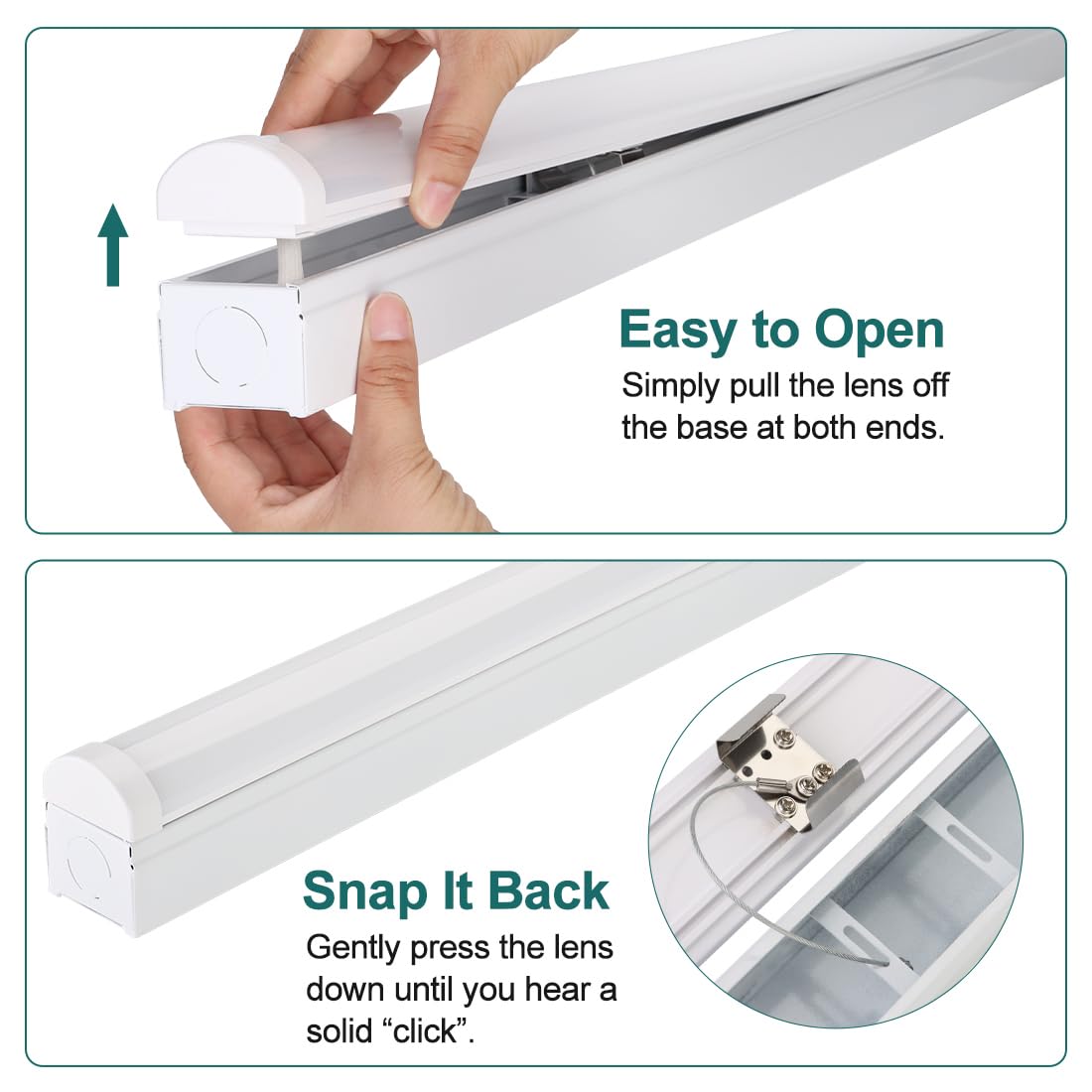 40W 3CCT LED Linear Strip Light 4FT, 2 Pack