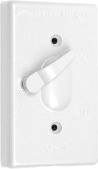 TayMac TC100WH Weatherproof Toggle Cover, 1-Gang, Vertical Device Mount, White