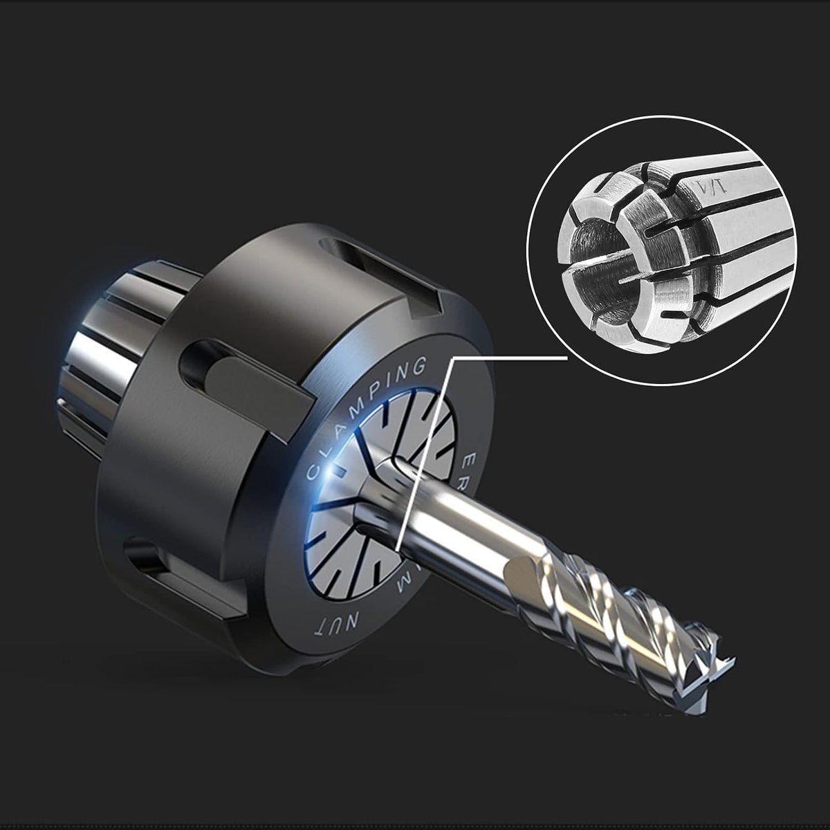 2 Pack ER11 1/8 & 1/4 Inch Spring Collet Set, Precision CNC Chuck