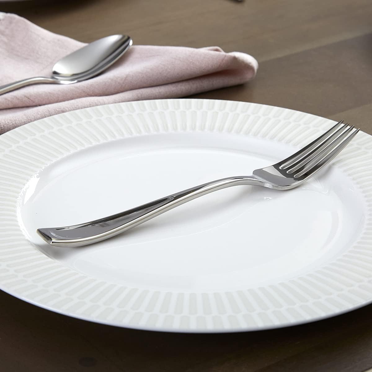 Moda Dinner Forks Silverware Set for 4, Flatware