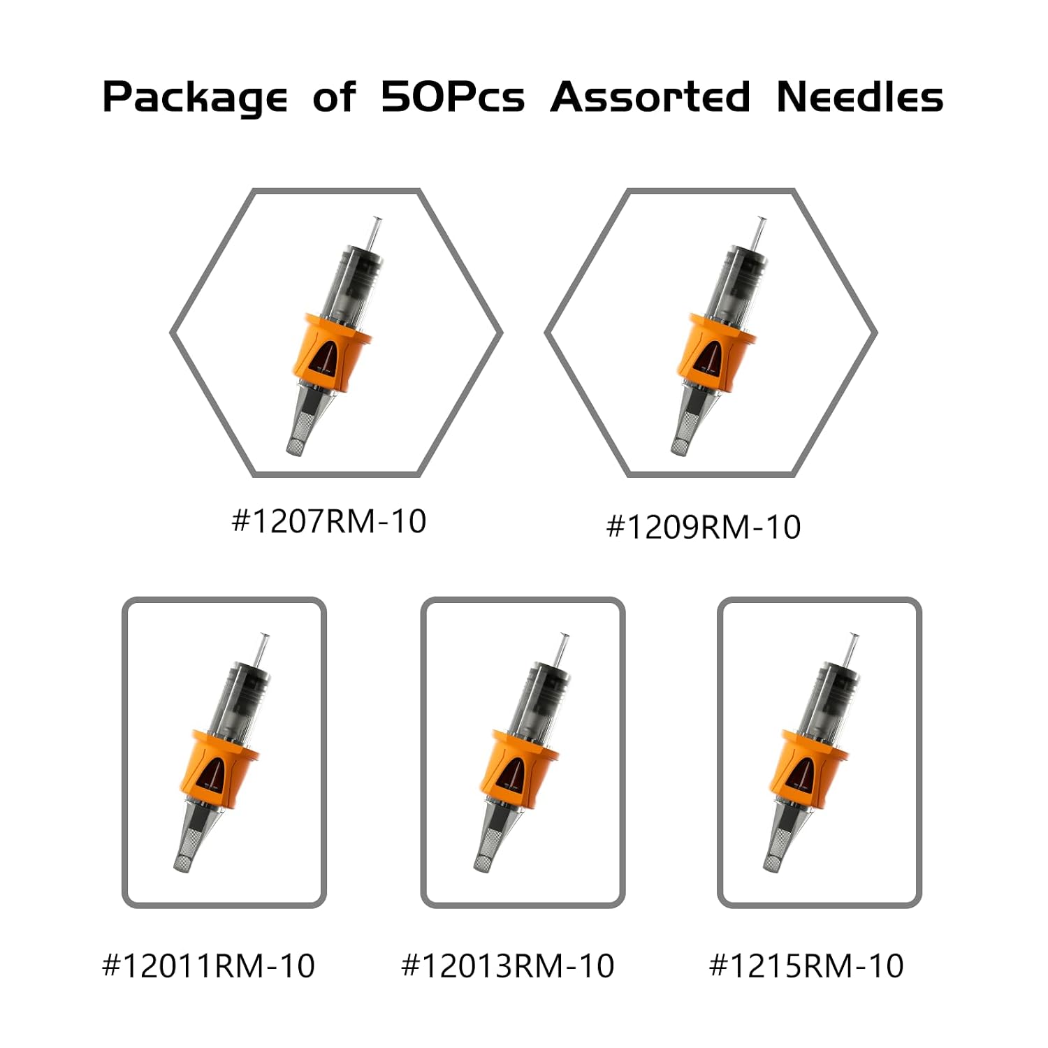 Energy 50Pcs Assorted #12 RM Tattoo Needle Cartridges Round Magnum