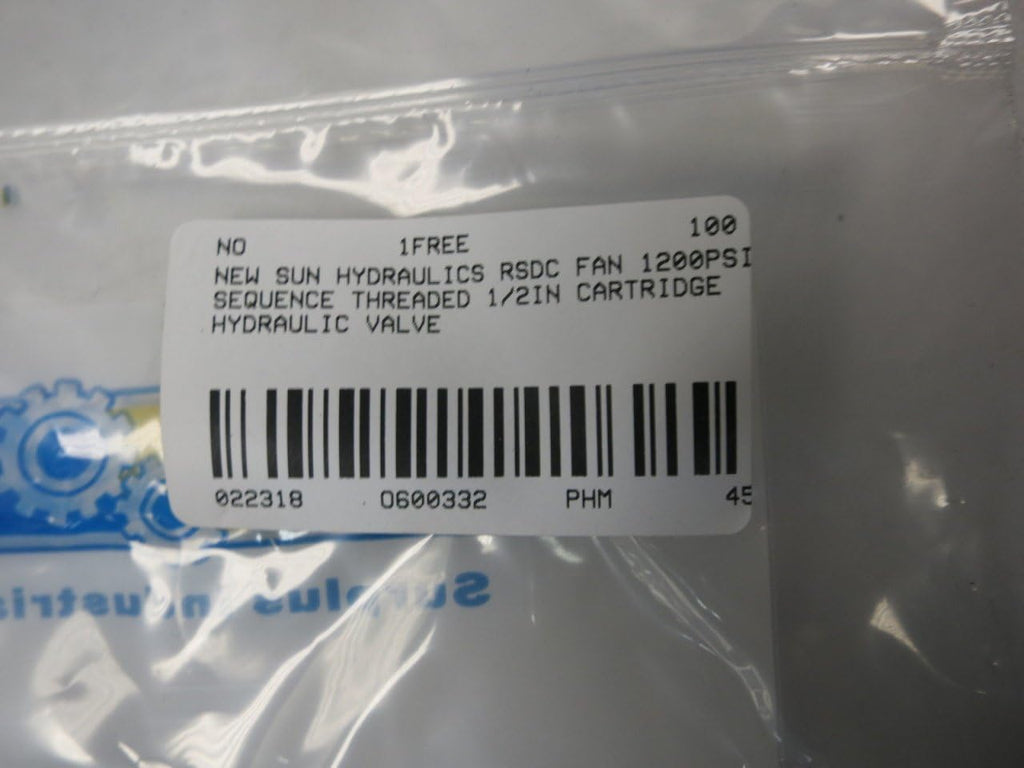 SUN HYDRAULICS ECB SEQUENCE CARTRIDGE VALVE 1200PSI D600332