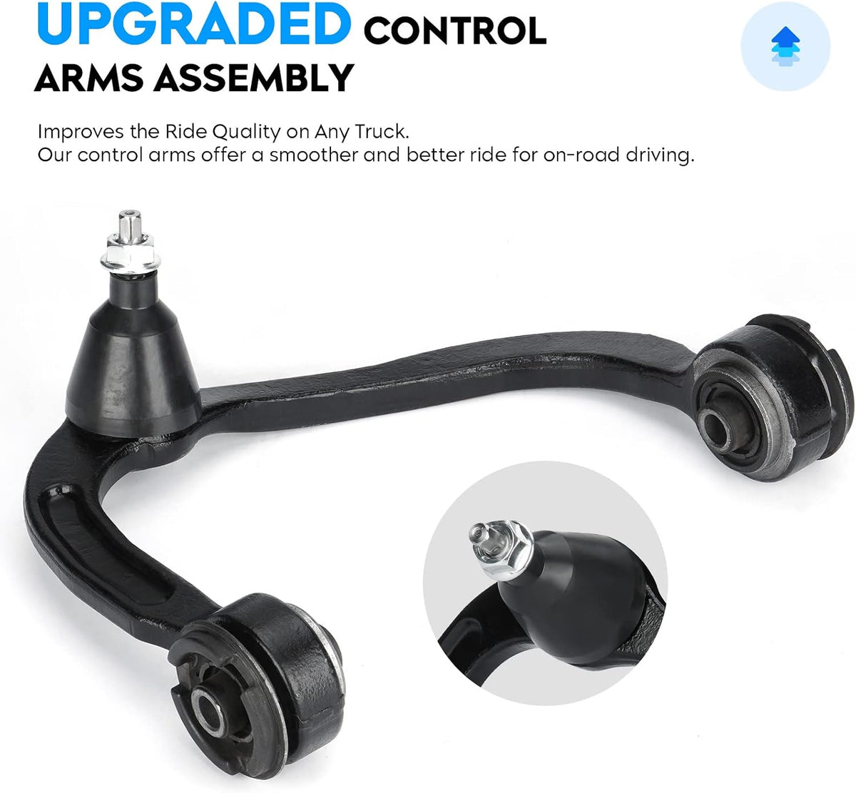 Front Upper Control Arm w/Ball Joint K80306 K80308 for 07-17 Ford Expedition, 05-14 F150, 06-08 Lincoln Mark, LT 07-17 Navigator Left & Right Suspension Kit