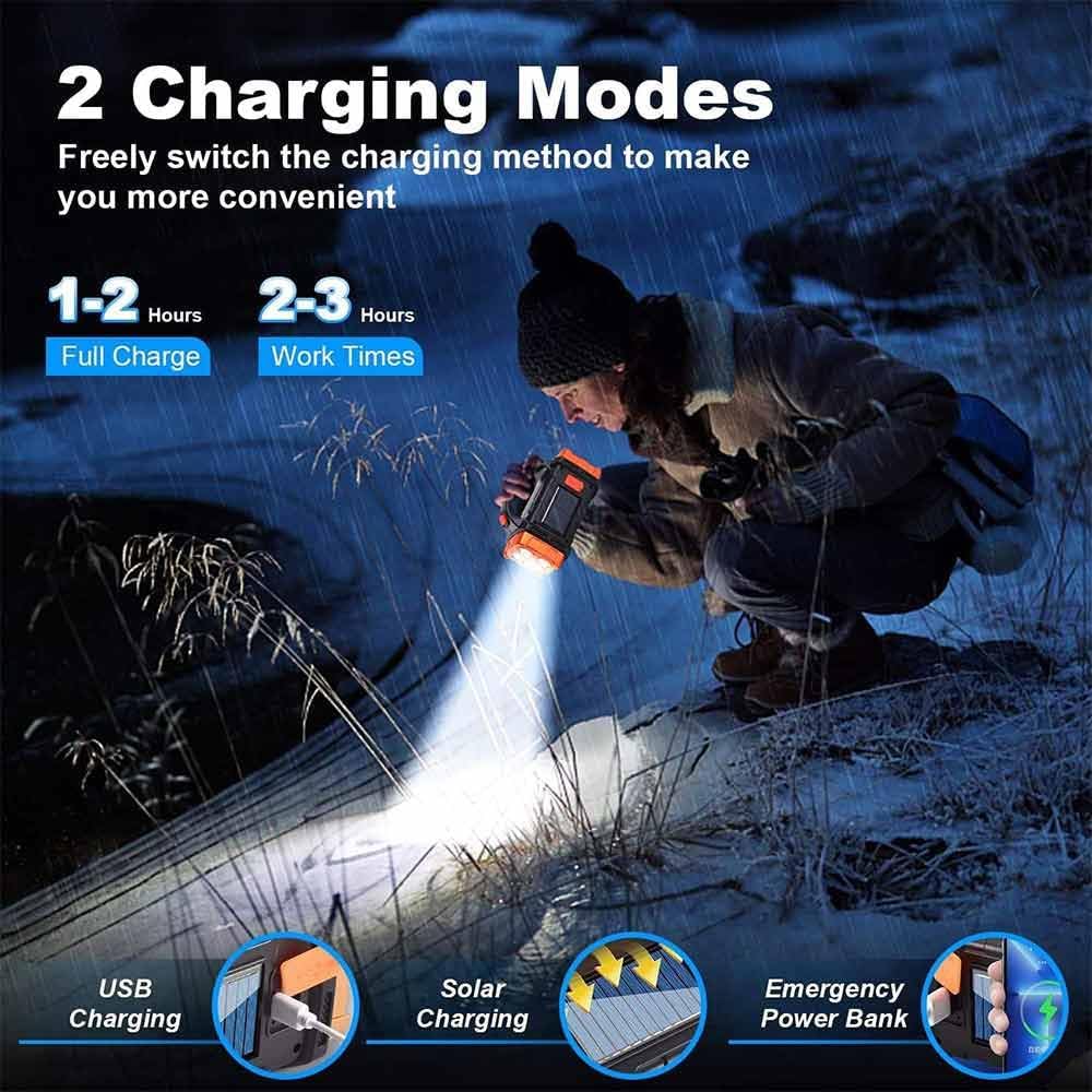 Premium High Lumens LED Work Light – Multipurpose Flashlight with Searchlight and Lantern Features - Rechargeable