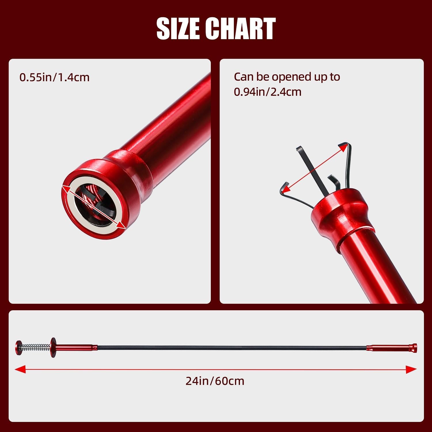 Grabber Reacher Tool, Flexible Magnetic Pickup Tool with 4-Claw Gripper & Spring-Loaded Handle, Pickup for Bathroom