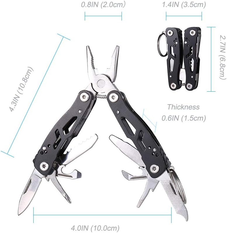 MINI Multitool Pliers, Birthday Christmas Gifts for Men Boyfriend Dad Husband Women, Pocket Knife 14-In-1, Rugged and