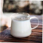 Glass Milk Pitcher 450ml Handle for Coffee and Syrup