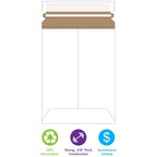 12 1/4 x 9 3/4" White Stayflats Lite Mailers