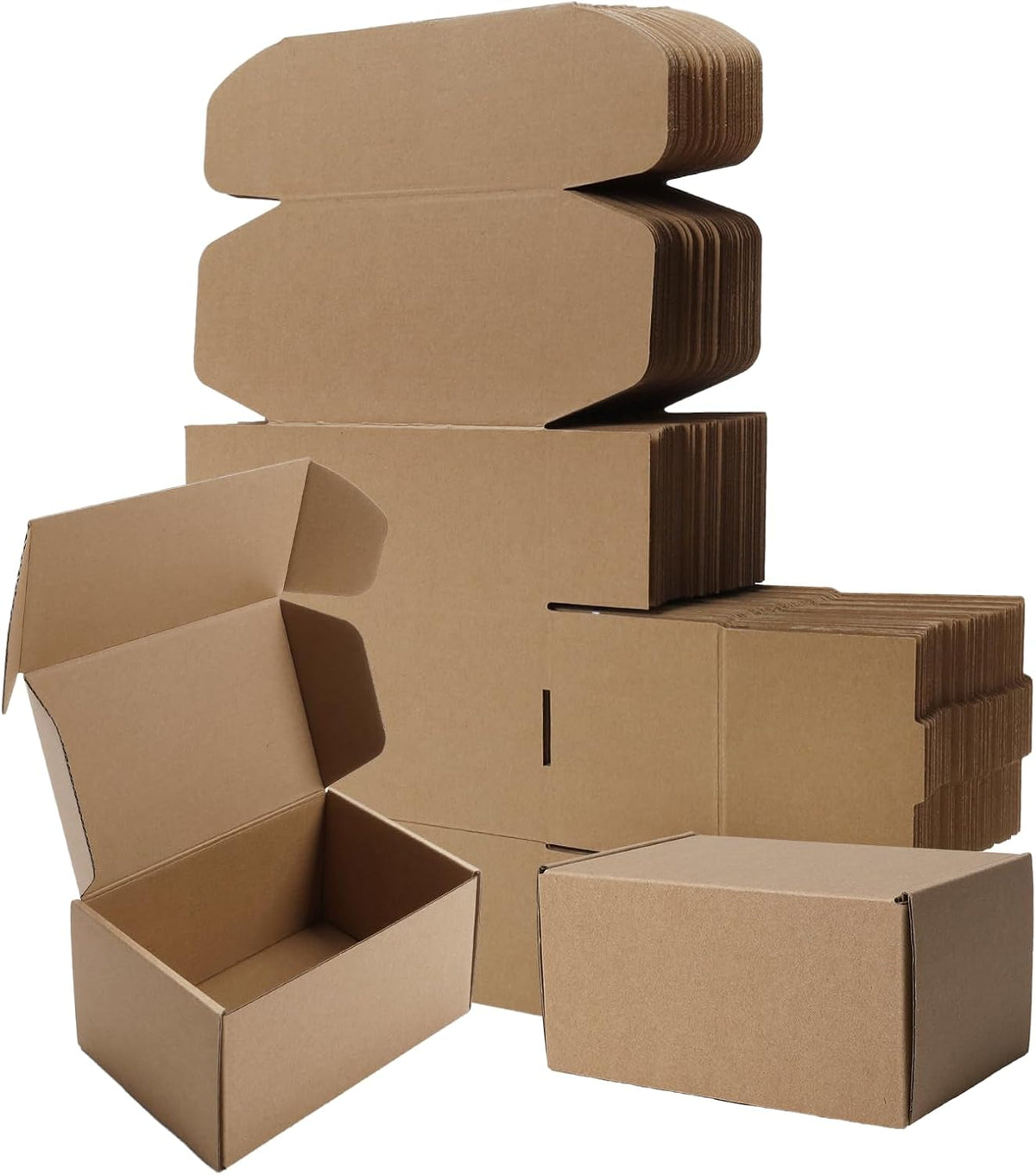 6x4x3" 50 Pack Corrugated Cardboard Boxes Small Shipping Box for Packaging Small Business Mailer Mailing Kraft