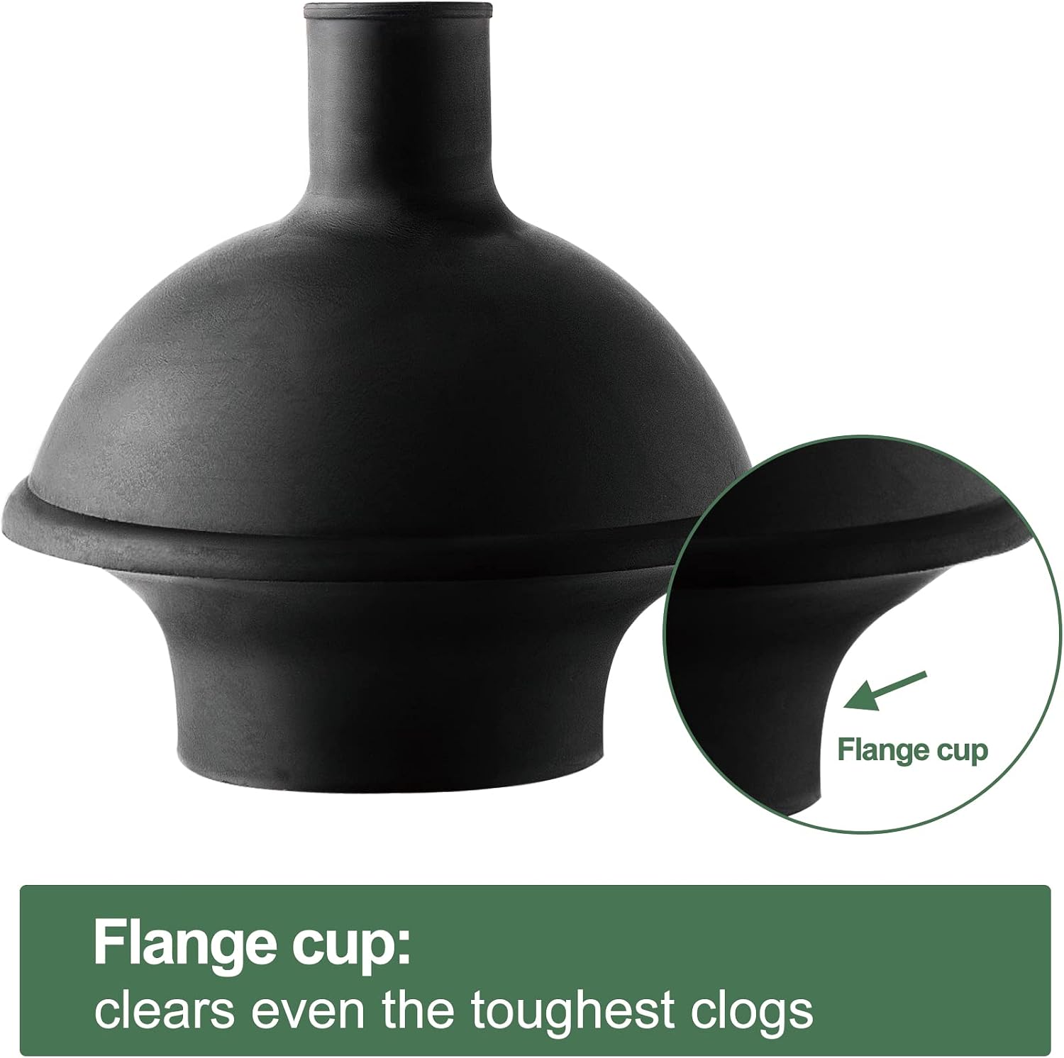 Toilet Plunger and Brush Set, 2-in-1 Compact Holder, Black | Unclogs Toilets, Deep Cleans Bowls, Nylon Bristles